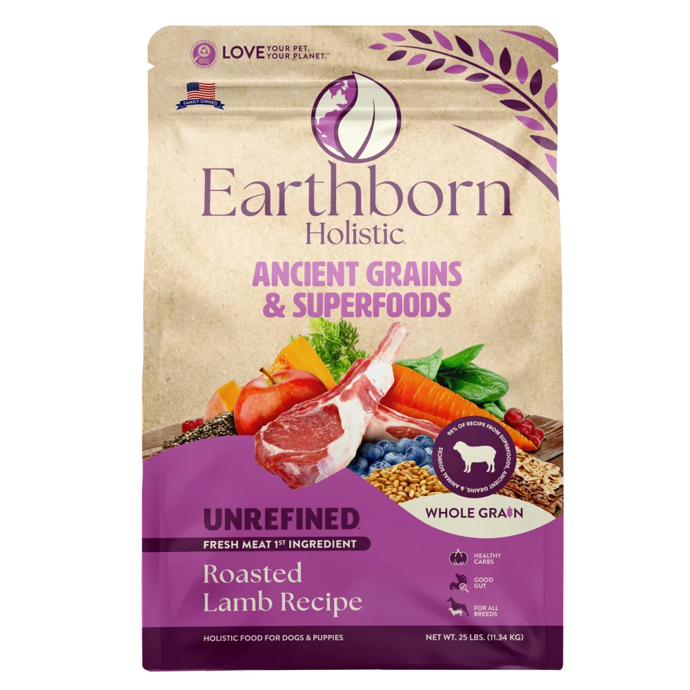 Earthborn Unrefined Roasted lamb Dog Kibble
