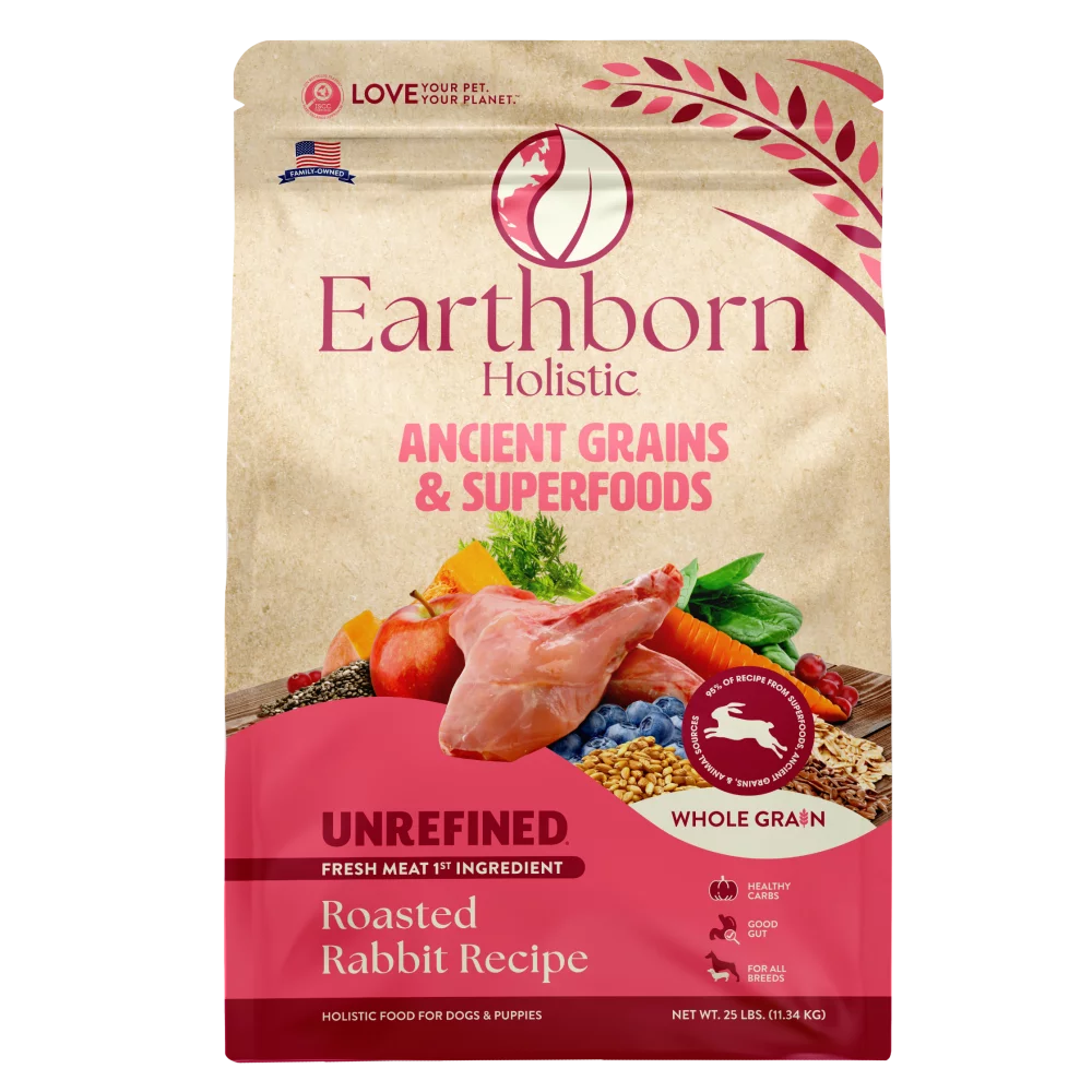 Earthborn Unrefined Roasted Rabiit Dog Kibble