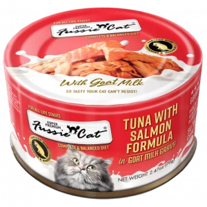 Fussie Cat Tuna with Salmon Formula in Goat Milk Gravy