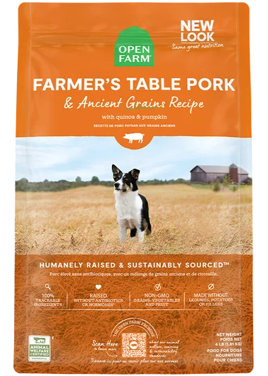 Open Farm Farmer's Table Pork & Ancient Grains Dog Kibble