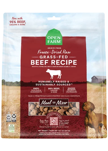 Open Farm Grass-Fed Beef Freeze Dried Raw Morsels for Dogs