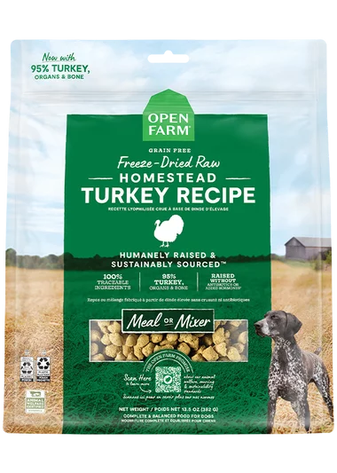 Open Farm Homestead Turkey Freeze Dried Raw Morsels for Dogs