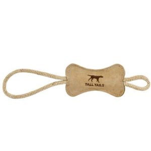 Tall Tails Leather Bone Tug 12"